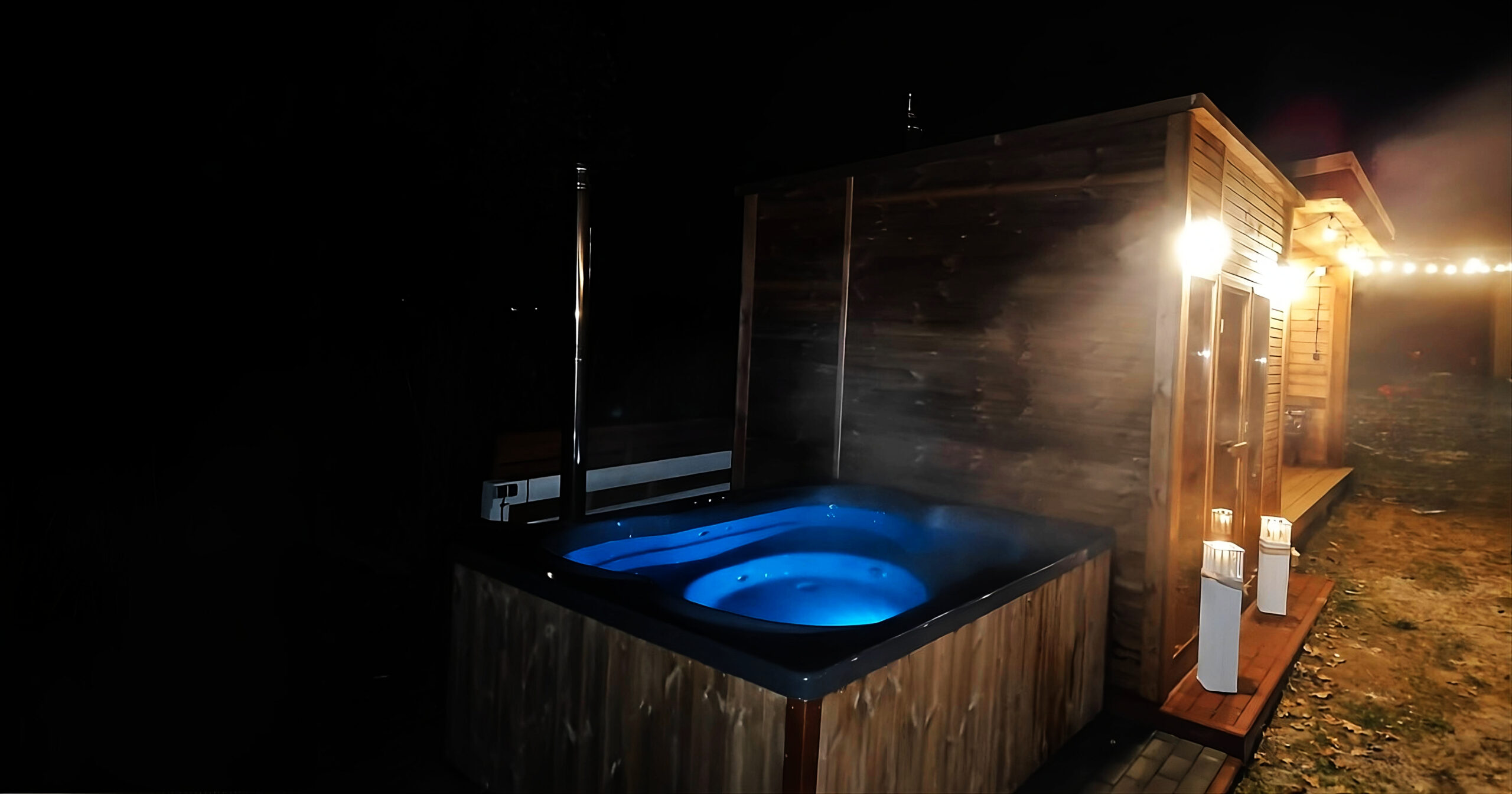 Jaccuzi wieczorem nad jeziorem semlińskim